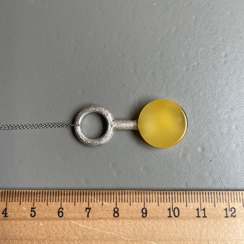 Natural Amber Pendant 925 Sterling Silver Made in Eu Baltic Gemstone 5g