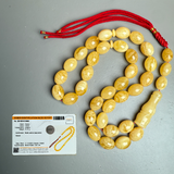 Handmade Natural Baltic Amber Misbaha Islamic Prayer Beads 15mm x 20mm 91g