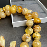 Elegant White Amber Misbaha Tasbih 33 Prayer Beads 19.5mm 146g