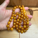 Handmade Antiq Amber Misbaha Tasbih Islamic Prayer Beads 11.7mm 48g