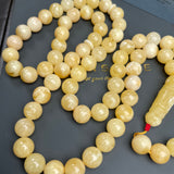 Honey White Amber Misbaha 66 Beads 11mm 56g