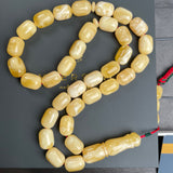 Natural Royal White Amber Misbaha Tasbih 33 Beads | 10x15mm | 54g