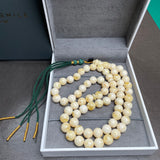 Handmade White Amber Misbaha | 10.7mm | 47g | 66 beads