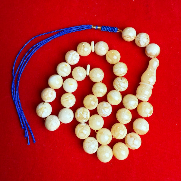 WHITE AMBER MISBAHA 13.1mm 49.1g