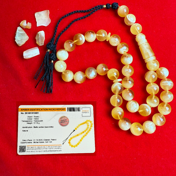 *HONEY WHITE AMBER MISBAHA 13.6mm 58g