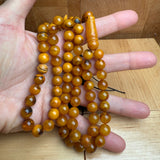 Handmade Antiq Amber Misbaha Tasbih Islamic Prayer Beads 9.2mm 34.5g