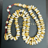 White Pressed Amber Style Misbaha Tasbih | 50.6g | 10×12mm | Islamic Prayer Beads