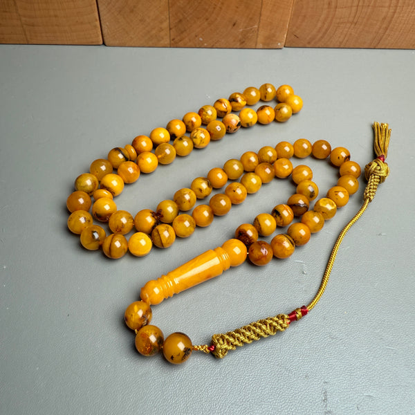 Handmade Antiq Amber Misbaha Tasbih Islamic Prayer Beads 8mm 24g