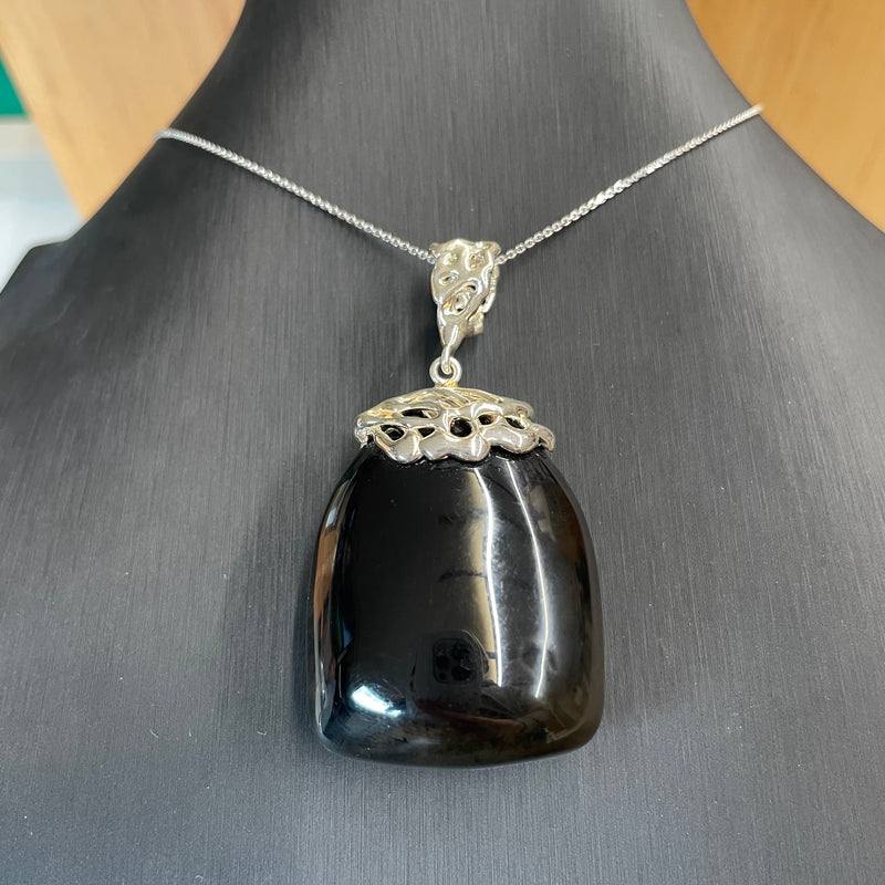 Natural Amber Pendant 925 Sterling Silver Made in Eu Baltic Gemstone 19g