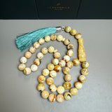 Handmade Oreo White Amber Tasbih Misbaha  Prayer Beads 11.3mm 44.4g