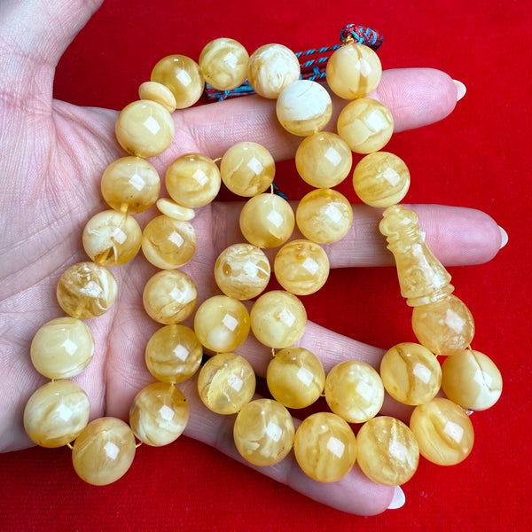 WHITE AMBER MISBAHA 13.7mm 58.2g