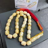 Natural Royal White Amber Misbaha Tasbih 33 Beads | 11x13mm | 45g