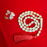 Premium Handmade White Amber Tasbih Misbaha Islamic Prayer Beads 9mm x 12mm 32g