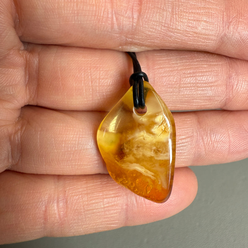 Vintage Natural Amber Pendant Authentic Baltic Gemstone 2.5g Gift