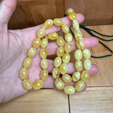 Handmade Y/W Amber Misbaha Tasbih Islamic Prayer Beads 10x14mm 31g
