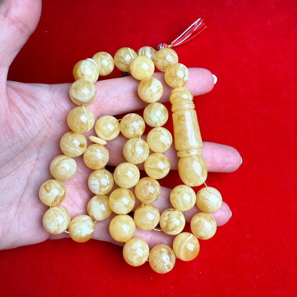 WHITE AMBER MISBAHA 13mm 52.2g