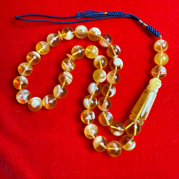 *EXCLUSIVE HONEY WHITE AMBER MISBAHA 12.3mm 45.5g