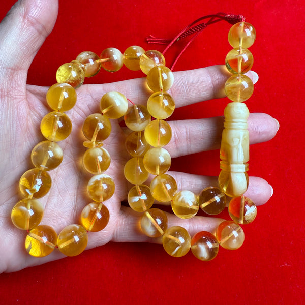 *EXCLUSIVE HONEY WHITE AMBER MISBAHA 12.7mm 49.5g