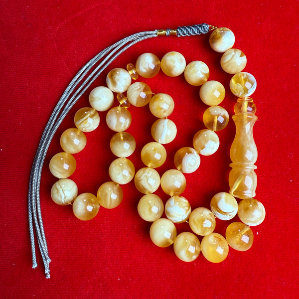WHITE AMBER MISBAHA 12.2mm 42.5g