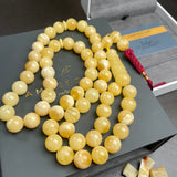 Honey White Amber Misbaha 57 Beads 12mm 63.5g