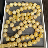 Natural Amber Misbaha Tasbih 66 Prayer Beads 13mm 89g