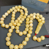 Honey White Amber Misbaha 66 Beads 11mm 56g