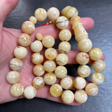 Oreo Natural Amber Misbaha Tasbih Islamic Prayer Beads 14mm 63.5g