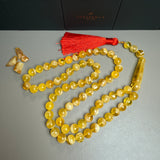 Premium Handmade Honey White Amber Tasbih Misbaha Islamic Prayer Beads 10.5mm 53.5g
