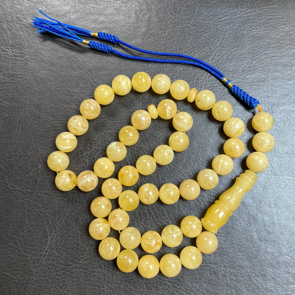 Natural Baltic Amber Misbaha Tasbih Islamic Prayer Beads 11.6mm 45.5g