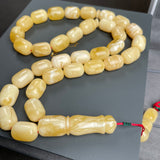 Natural Royal White Amber Misbaha Tasbih 33 Beads | 10x15mm | 54g