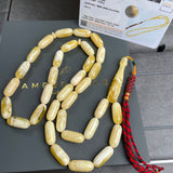 Natural Royal White Amber Misbaha Tasbih 33 Beads | 8x19mm | 31g
