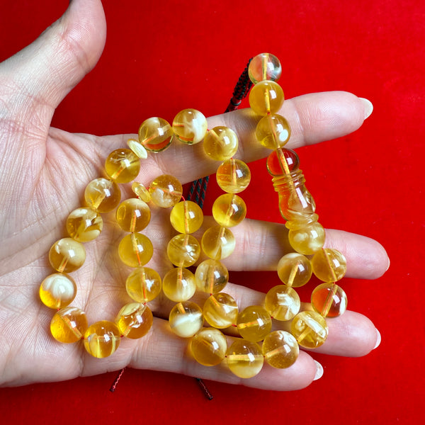 *EXCLUSIVE HONEY WHITE AMBER MISBAHA 11mm 32g