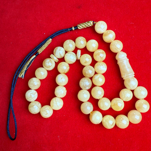 YELLOW WHITE AMBER MISBAHA 11.3mm 32.5g