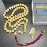 Honey White Amber Misbaha 66 Beads 11mm 56g