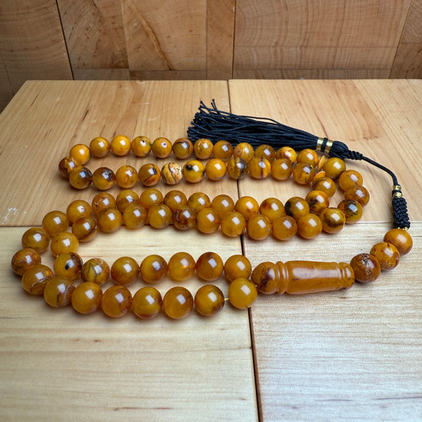 Handmade Antiq Amber Misbaha Tasbih Islamic Prayer Beads 9.2mm 34.5g