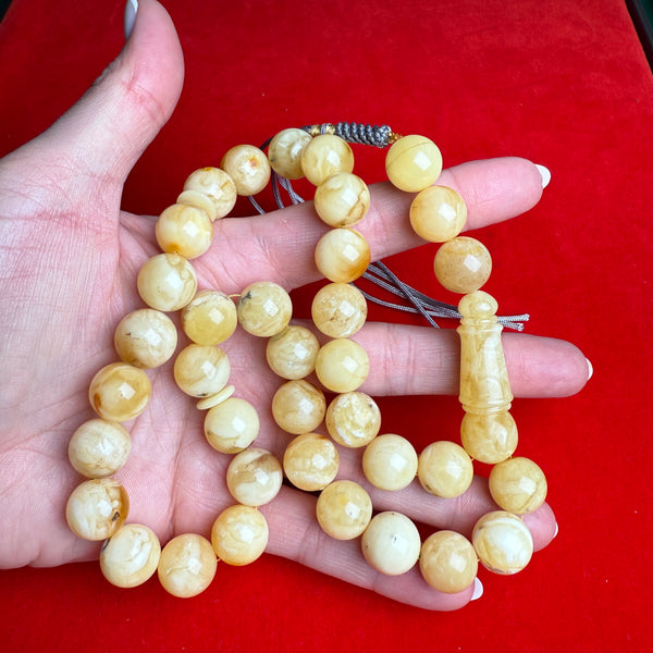WHITE AMBER MISBAHA 13.2mm 51.5g