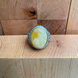 Baltic Amber Men’s Ring – 925 Sterling Silver, Handmade, Adjustable Size