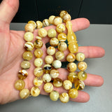 Handmade Oreo Amber Tasbih Misbaha Islamic Prayer Beads 11.3mm 44.9g