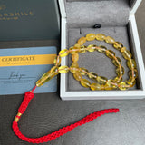 مسبحة صلاة إسلامية بلون العنبر الليموني، 7 × 10 مم، 13 غرام