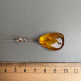 Natural Amber Pendant 925 Sterling Silver Made in Eu Baltic Gemstone 4.5g