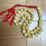 Handmade White Amber Misbaha Tasbih Islamic Prayer Beads 12mm 42g