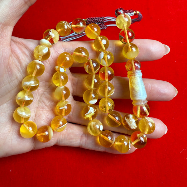 *EXCLUSIVE HONEY WHITE AMBER MISBAHA 11.1mm 32g