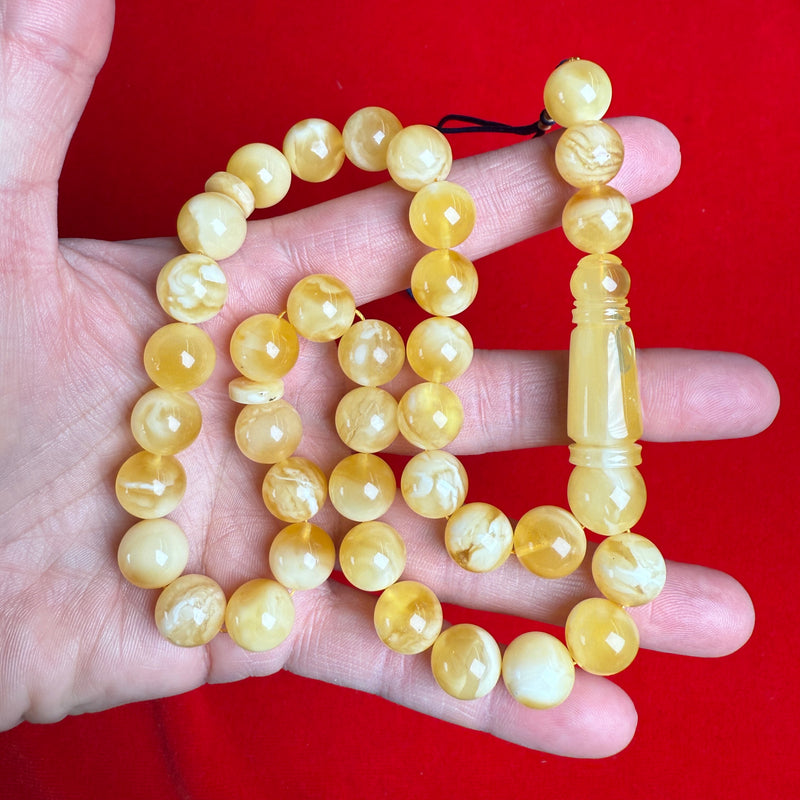 *EXCLUSIVE HONEY WHITE AMBER MISBAHA 11.3mm 36g