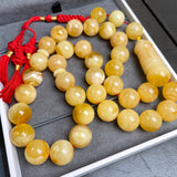 مسبحة كهرمان طبيعي تسبيح 33 خرزة صلاة 13.8 ملم 60.5 جرام
