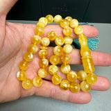 Premium Handmade Honey White Amber Tasbih Misbaha Islamic Prayer Beads 10mm 27.5g