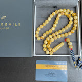 Natural Amber Misbaha Tasbih 57 Prayer Beads 10mm 38g