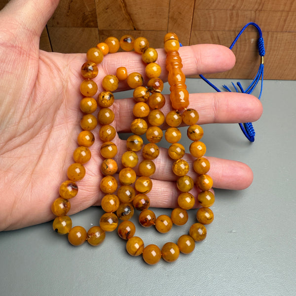 Handmade Antiq Amber Misbaha Tasbih Islamic Prayer Beads 8.2mm 24g