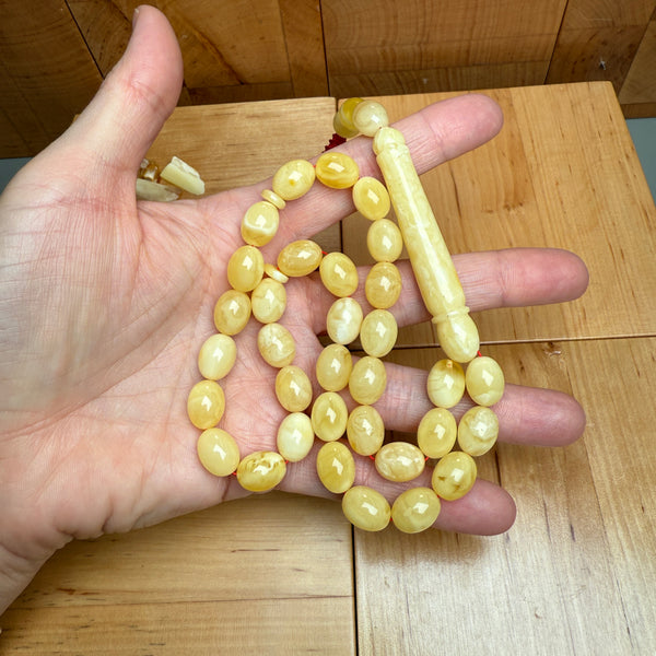 Authentic Premium Baltic Amber Tasbih Misbaha تسبيح Rosary Gift 9mm x 12mm 28.3g