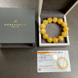 YELLOW AMBER BRACELET 15,4mm 24,9g Lab certificate