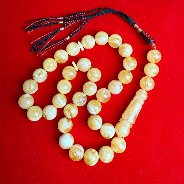 WHITE AMBER MISBAHA 13.3mm 54.1g